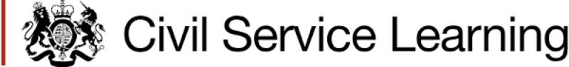 Black, white and red Civil Service Learning logo.