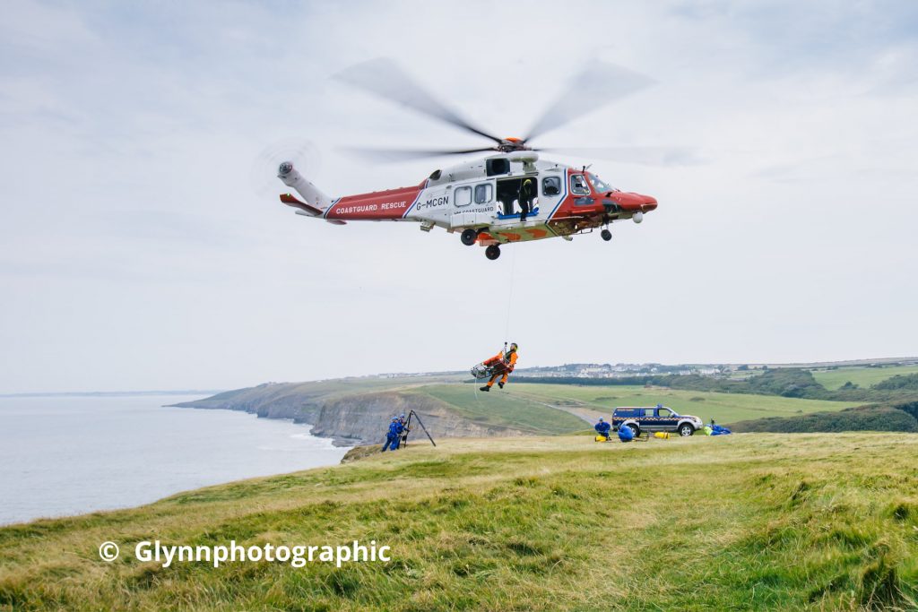 MCA helicopter flying along the coat